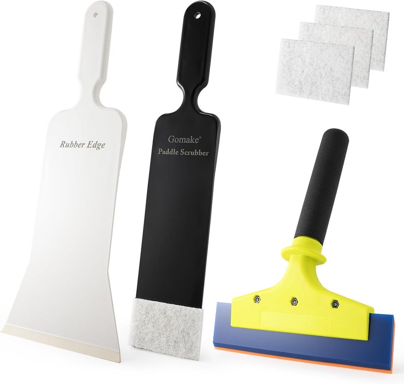 Gomake Vinyl Wrap Kit 8 inch Rubber Squeegee Bulldozer Tint Tool Long Handle Car Windshield Front Back Rear Window Tint Squeegee for Auto Glass Film Installation,Car Wrapping - Image 1